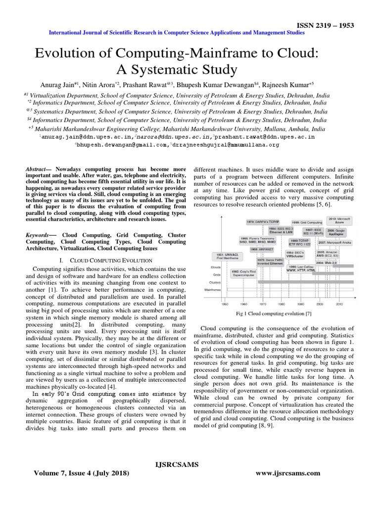 Mainframe to Cloud Computing Evolution | PDF | Cloud Computing ...