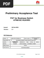 Preliminary Acceptance Test: PAT For Business Switch ATN910C Huawei