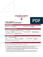 Assignment Cover Sheet: Student Details