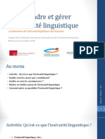 Atelier Comprendre Et Gérer L'insécurité Linguistique 2016