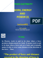 Applied Electricity: Work, Energy AND Power (I)