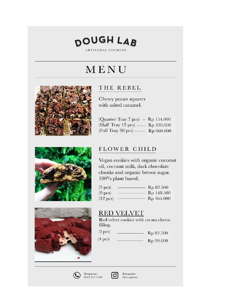 Menu DOUGH LAB PDF