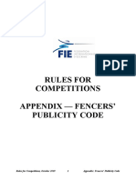 Rules For Competitions Appendix - Fencers' Publicity Code