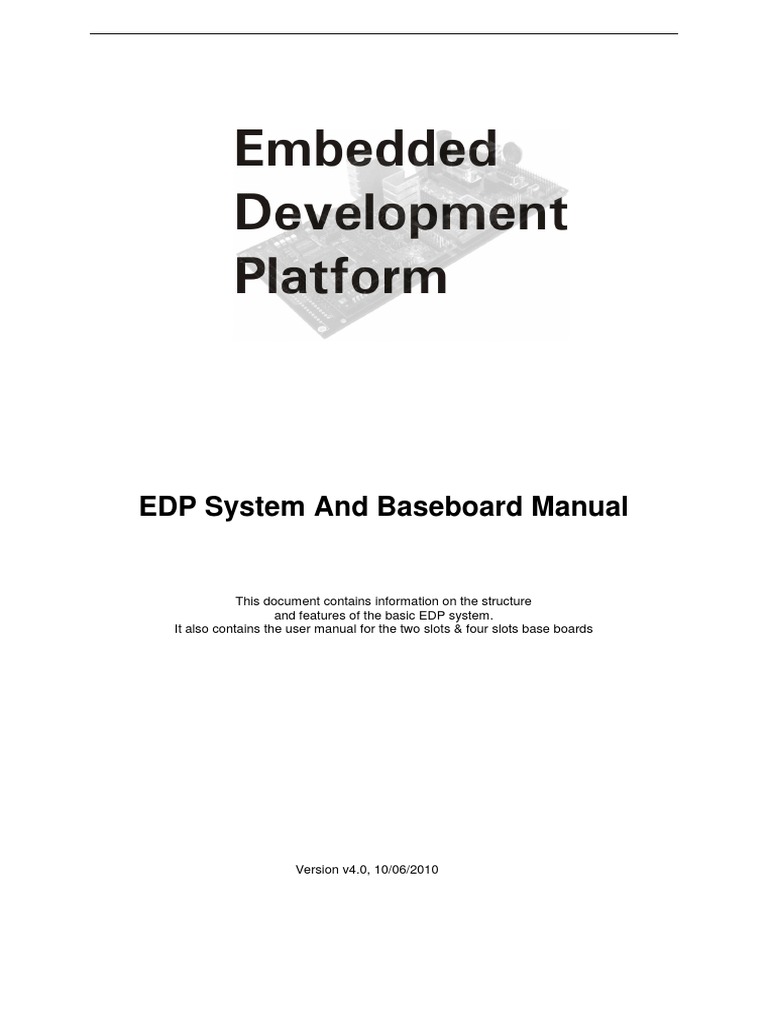 EDP System and Baseboard Manual | PDF | Power Supply | Microcontroller
