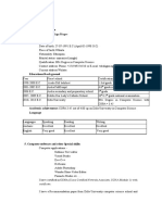 Curriculum Vitae (CV) Personal Information: Cisco Certified Network Associate, CCNA Module 1) With Certificate