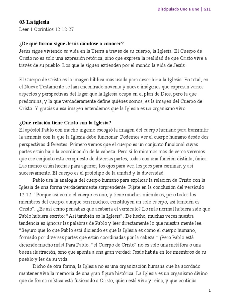La Iglesia como Cuerpo de Cristo | PDF | Cristo (título) | Pablo el apóstol