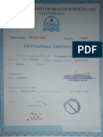 Provisional Certificate: Vijayawada