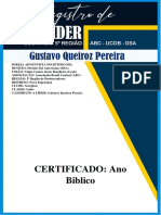 Certificado: Ano Biblico