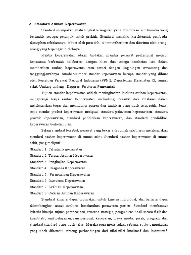 Standard Asuhan Keperawatan Pdf