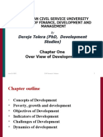 Dereje Tolera (PHD, Development Studies) : Chapter One Over View of Development