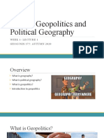 Intro To Geopolitics and Political Geography: Week 1: Lecture 1 GEOG/JSIS 375: AUTUMN 2020