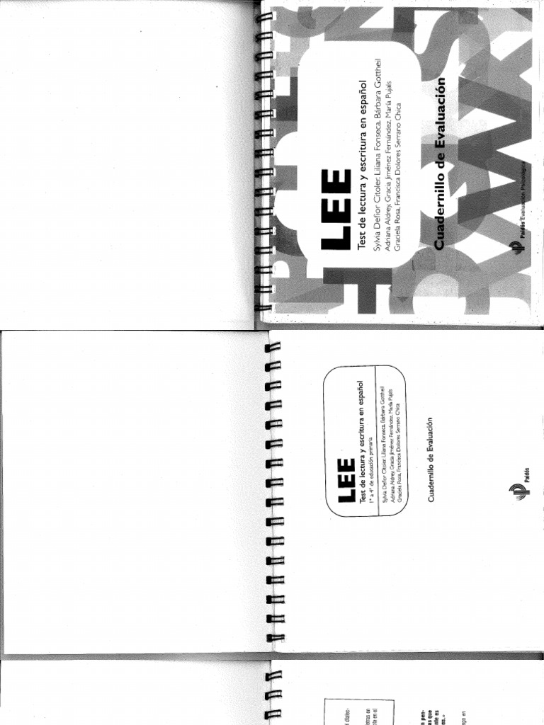 Test Lee - Cuadernillo de Evaluación | PDF