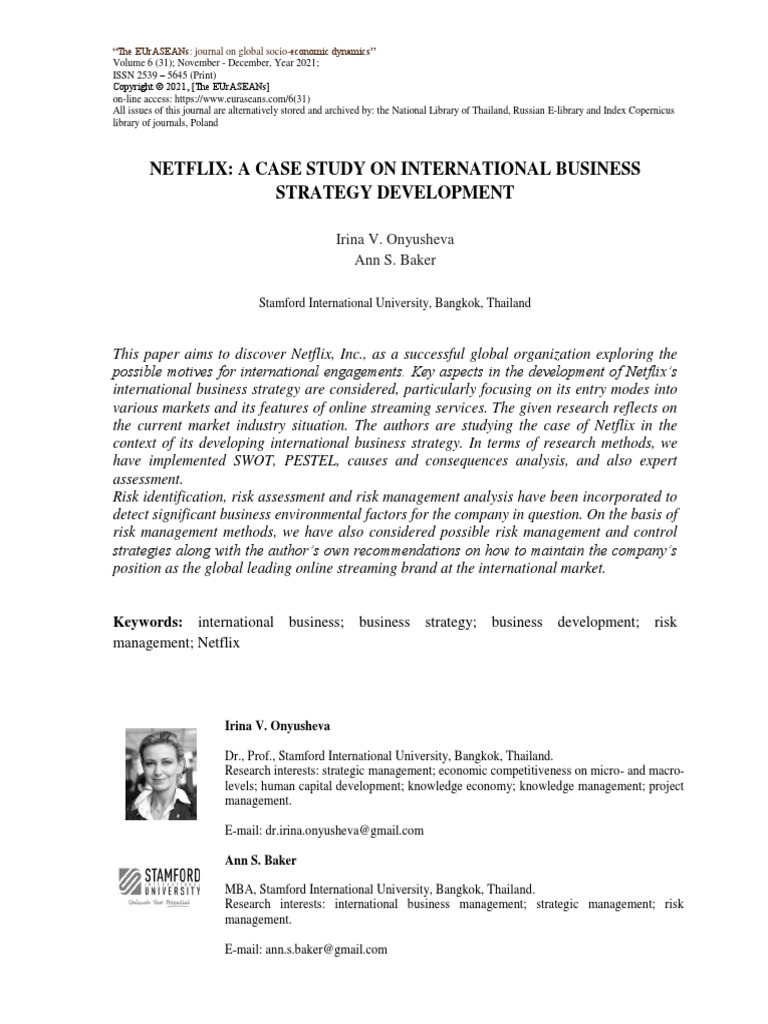 netflix a case study on international business strategy development