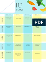 Azul y Amarillo Cuadros Plan de Alimentación Mensual Menú