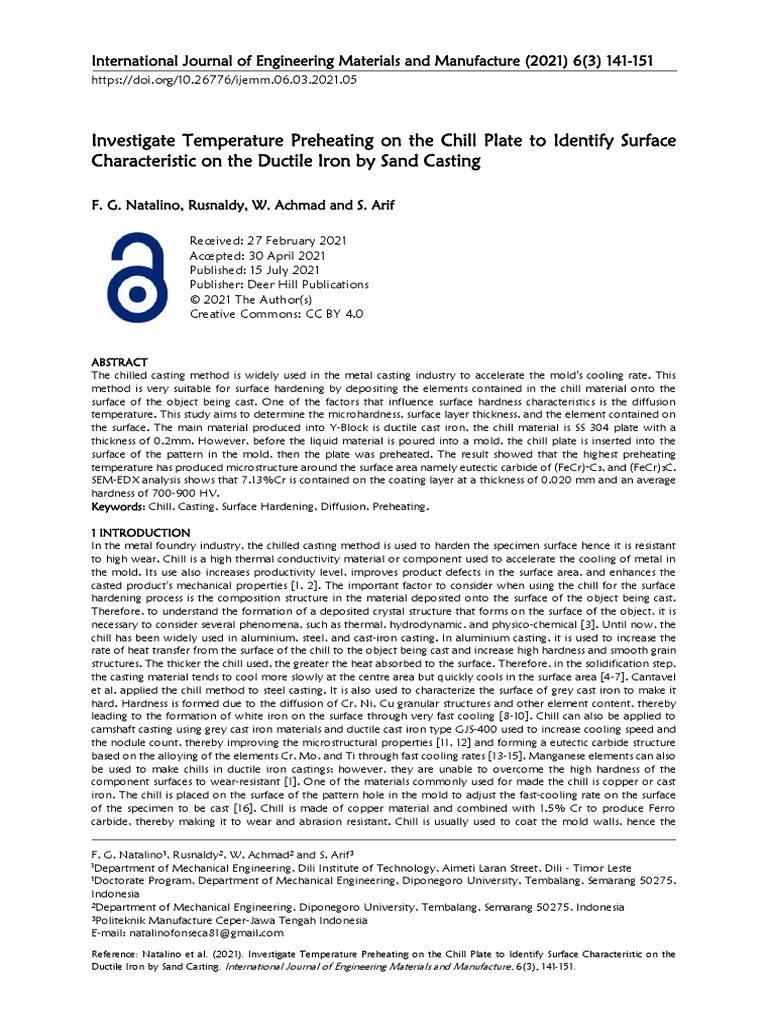 Investigate Temperature Preheating On The Chill Plate To Identify