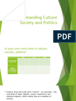 Understanding Culture Society and Politics