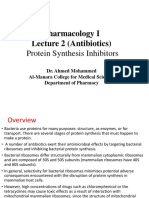 Pharmacology I Lecture 2 (Antibiotics) : Protein Synthesis Inhibitors