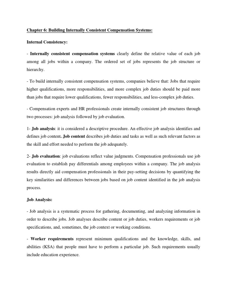 Internally Consistent Compensation Systems | PDF | Evaluation | Employment