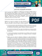 Actividad de Aprendizaje 8 Evidencia 4: Diseño Del Plan de Ruta y Red Geográfica de Transporte