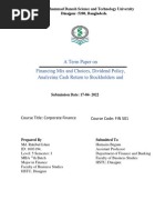 A Term Paper On Financing Mix and Choices, Dividend Policy, Analyzing Cash Return To Stockholders and Beyond Cash Dividends