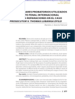 Los Estándares Probatorios Utilizados Por La Corte Penal Internacional Al Fijar Las Reparaciones en El Caso