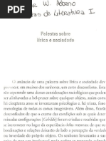 ADORNO, Theodor - Palestra Sobre Lirica e Sociedade in Notas de Literatura I