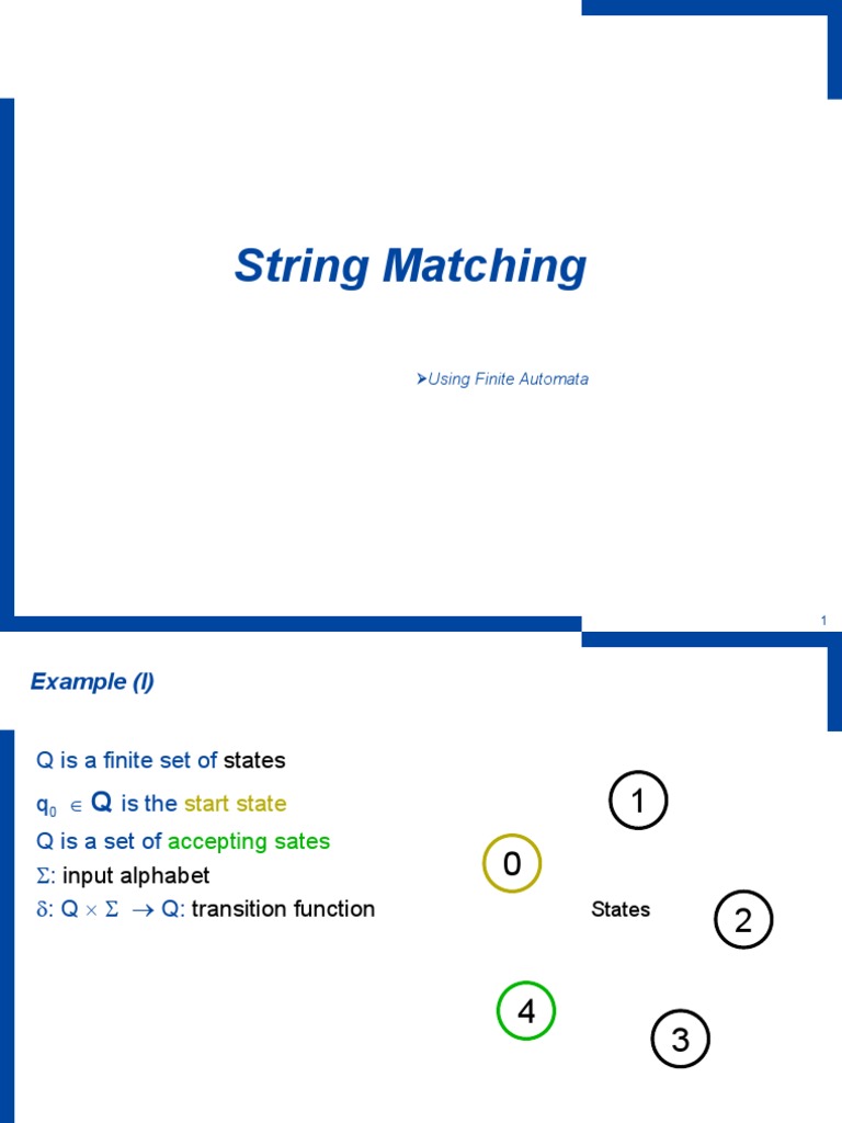 String Matching: Using Finite Automata | PDF | String (Computer Science ...