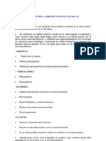 Medición presión venosa central catéter aurícula derecha