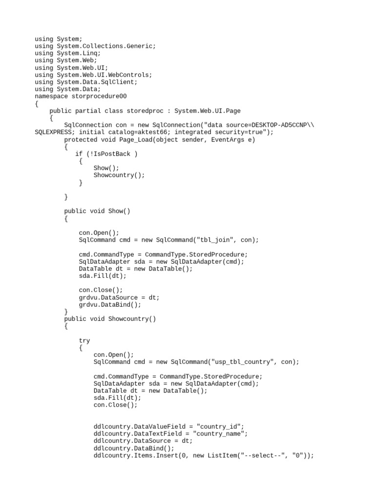C# ASP.NET Student Management System | PDF | Computing | Software ...