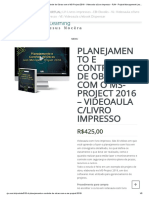 010-VL - Planejamento e Controle de Obras Com o MS-Project 2016 - Videoaula C - Livro Impresso - RJN - Project Management Learning