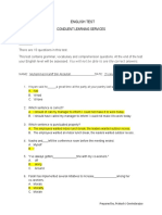 English Test Section Analysis