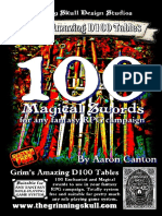 Grim's Amazing D100 Tables - 100 Magical Swords For Any Fantasy RPG Campaign