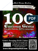 Grim's Amazing D100 Tables - 100 Curious Gemstones For Any Fantasy RPG Campaign