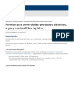 Permiso para Comercializar Productos Eléctricos, A Gas y Combustibles Líquidos