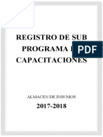 Registro de Sub Programa de Capacitaciones