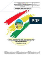 Dpepo014 Politica de Gestion Del Conocimiento y La Innovacion