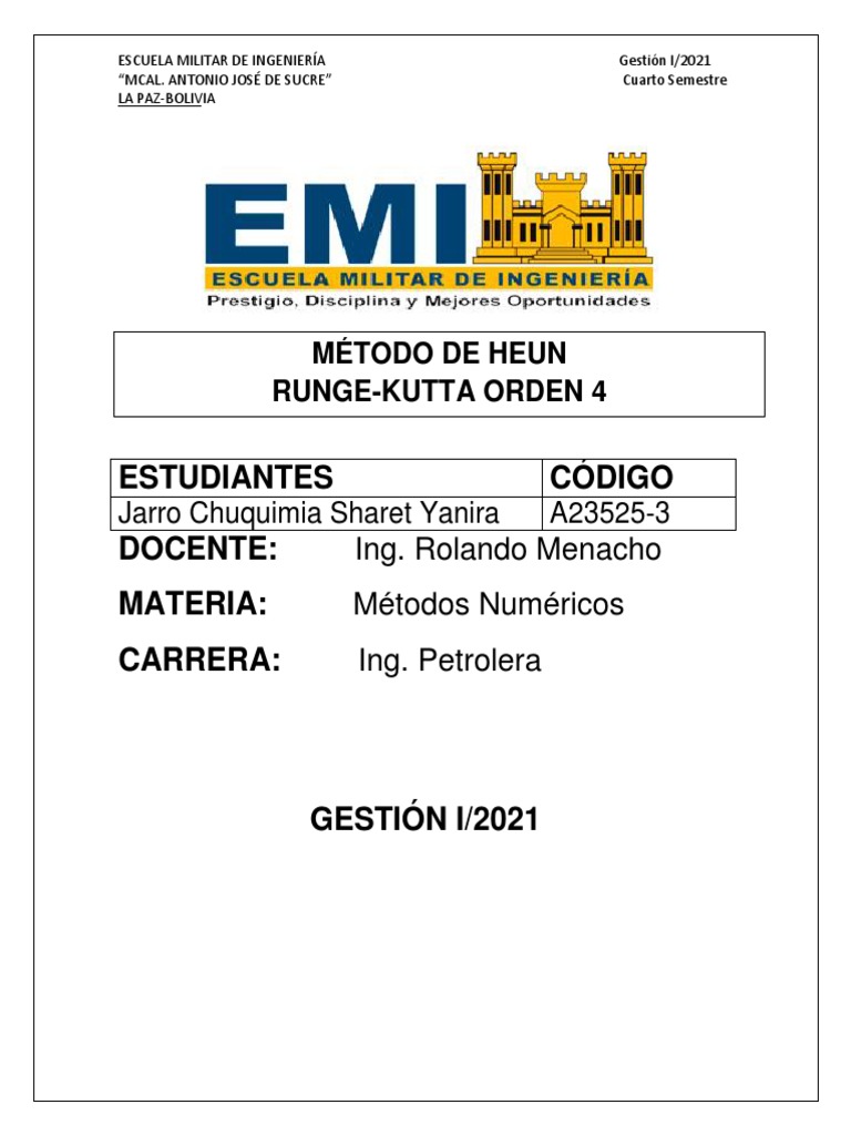 Método de Heun en Métodos Numéricos | PDF | Ecuaciones diferenciales ...