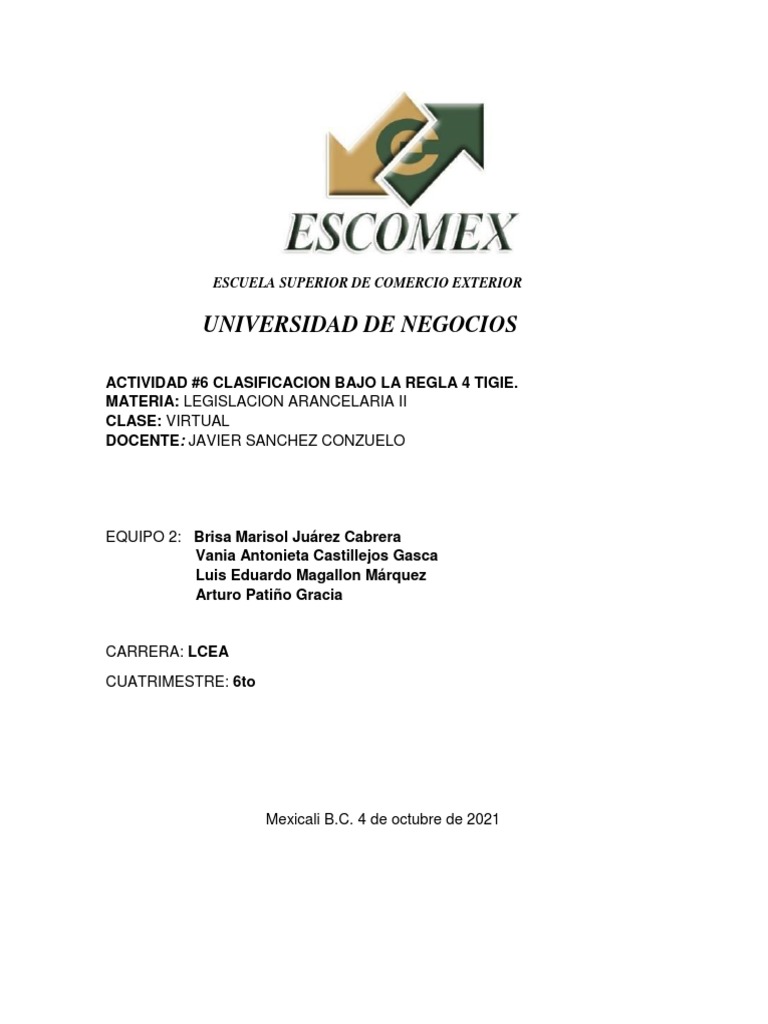 Clasificación bajo Regla General 5 TIGIE | PDF | Arancel
