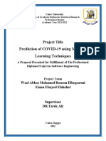 Prediction of COVID-19 Using Machine Learning Techniques: Project Title