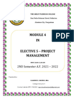 IN Elective 5 - Project Management: 2ND Semester A.Y. 2021 - 2022
