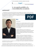 Reforma Al SEIA - ¿Se Puede Prohibir A La Administración La Invalidación en Materia Ambiental