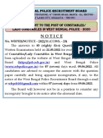 Notice: West Bengal Police Recruitment Board