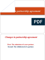 Changes in Partnership Agreement