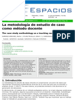 La Metodología de Estudio de Caso Como Método Docente: The Case Study Methodology As A Teaching Method