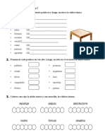 Ficha de Refuerzo - Silabas Tonicas y Atonas