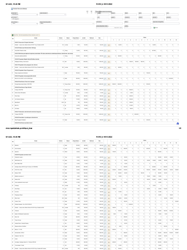 RKAS - e-BOS 2022 Unduh Baru | PDF
