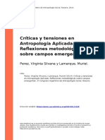 Críticas y Tensiones en Antropología Aplicada. Reflexiones Metodológicas