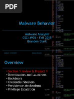 Malware Behavior: Malware Analysis CSCI 4976 - Fall 2015 Branden Clark