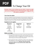 How To Change Your Oil