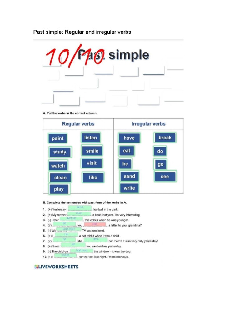 Past Simple: Regular and Irregular Verbs | PDF